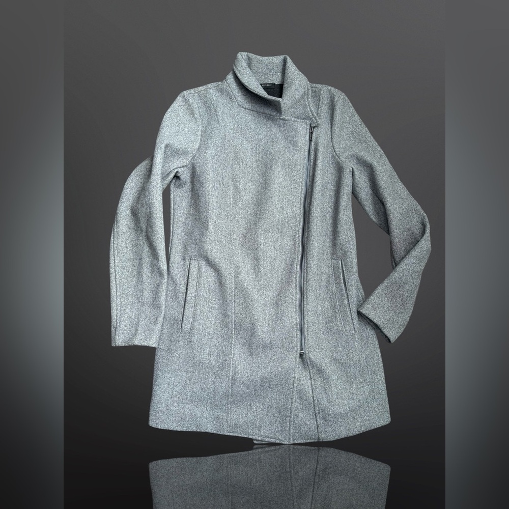 BANANA REPUBLIC  Moto Knit Jacket Zipper Coat Grey Zip-Up Size XS